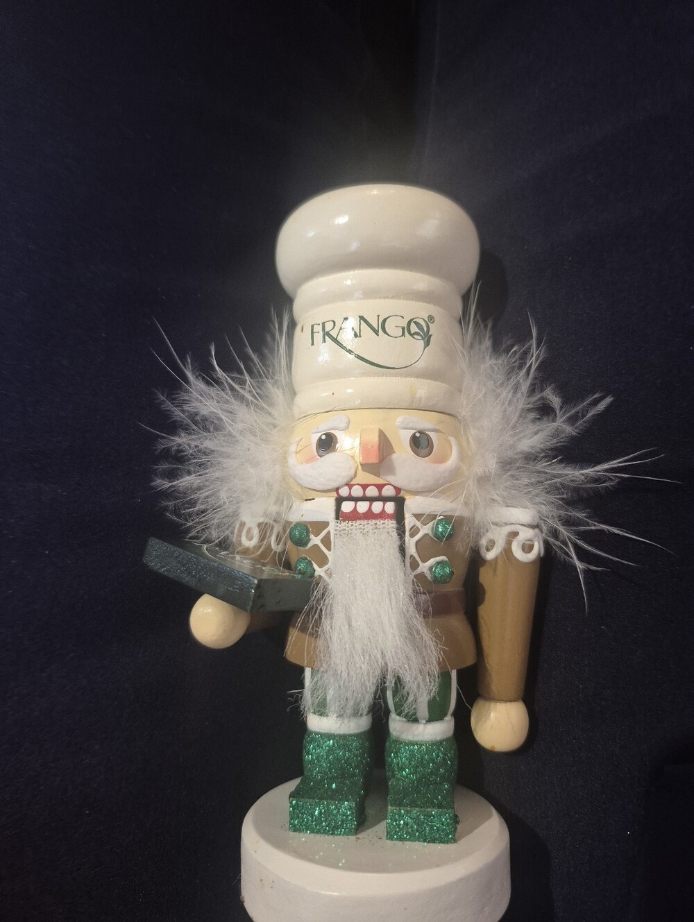 Kurt Adler Hollywood FRANCO Chef Nutcracker in White, Green & Brown